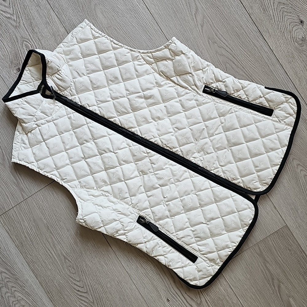 Eddie Bauer Goose Down Diamond‎ Quilted Snowflake Embroidered Vest, Small / SP